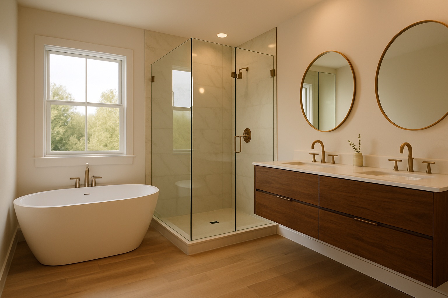 The same bathroom after the remodel